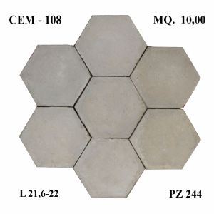 Antique hexagonal cement tile flooring. Side 12.5 cm. Early 1900s.